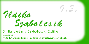 ildiko szabolcsik business card